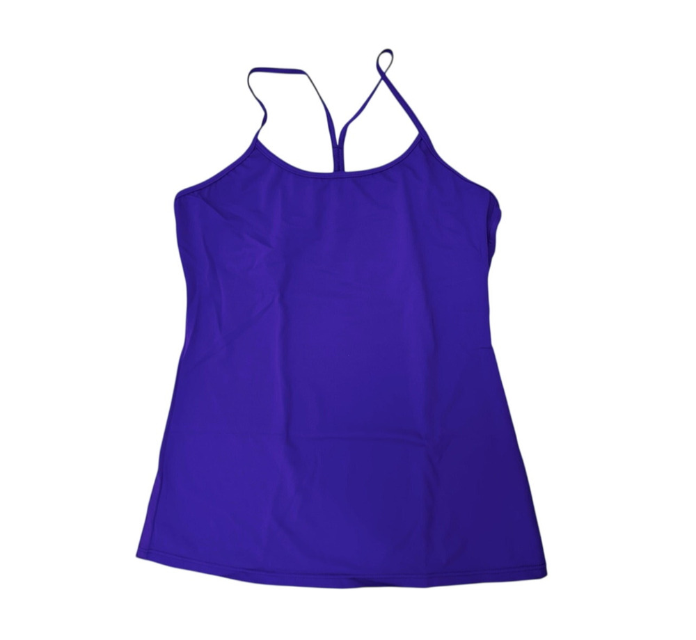 Racerback Tank Top Dance Camisole Lined Grape Purple Adult Large w/Hair Band